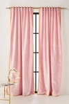 Anthropologie Adelina Velvet Curtain By  In Orange Size 50" X 96"
