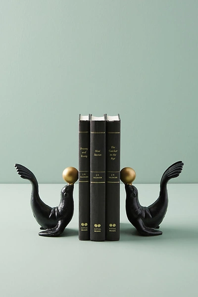 Anthropologie Sea Lions Bookends In Black