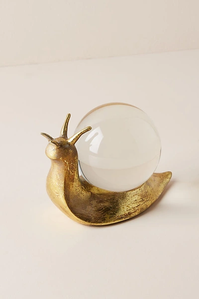 Anthropologie Snail Decorative Object In Gold