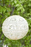 Anthropologie Floral Lace Solar Lantern In White