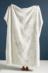 Anthropologie Sophie Faux Fur Throw Blanket In Grey