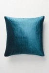 Anthropologie Adelina Slub Velvet Pillow By  In Blue Size 18" Sq