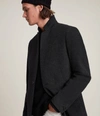 Allsaints Mens Charcoal Grey Manor Notch-lapel Wool Coat 44