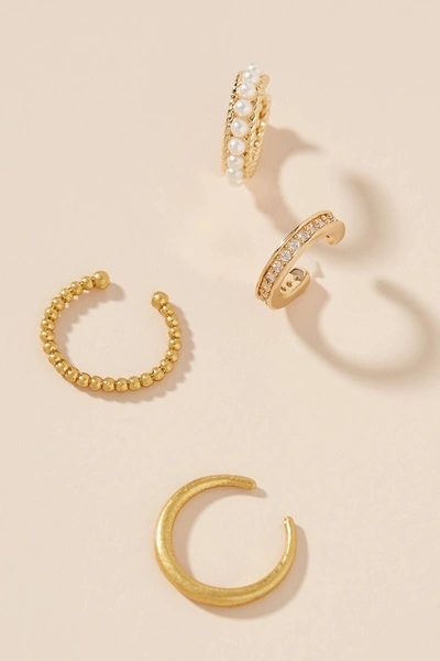 Anthropologie Minimalist Ear Cuff Set In Gold