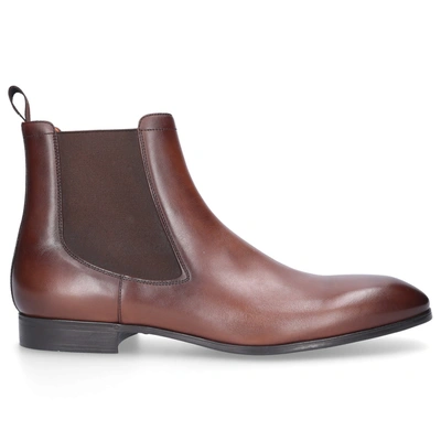 Santoni Detoxify Brown Leather Chelsea Boots