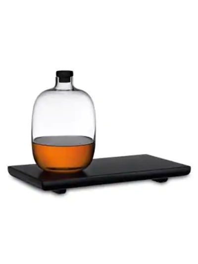 Nude Glass Malt Whiskey Bottle & Tray 2-piece Set In Clear