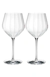 Waterford Elegance Optic Big Red Set Of 2 Lead Crystal Wine Glasses In No Color