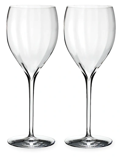 Waterford Set Of Two Elegance Optic Sauvignon Blanc Glasses In Clear And Black