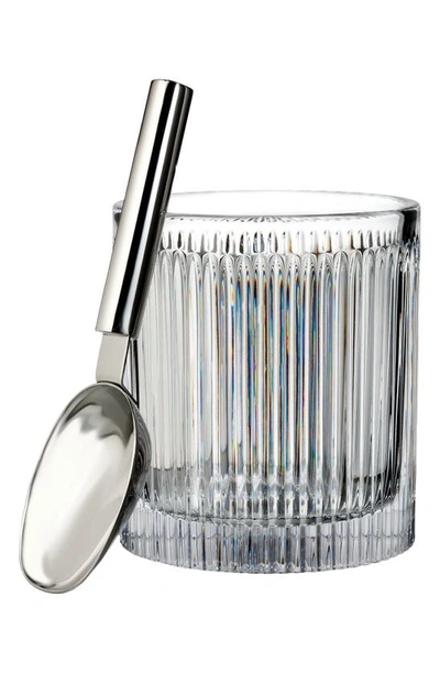 Waterford Aras Short Stories Crystal Ice Bucket & Metal Scoop