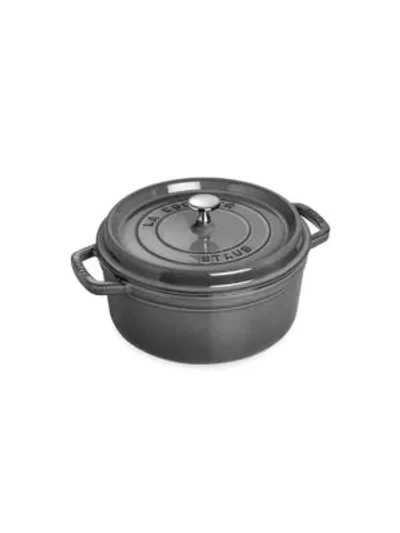 Staub 4-quart Round Cocotte In Graphite Grey