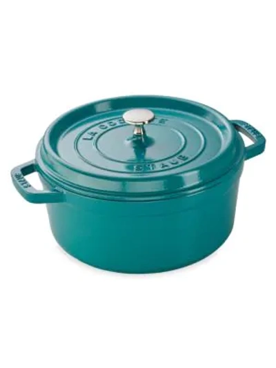 Staub 4-quart Round Cocotte In Turquoise