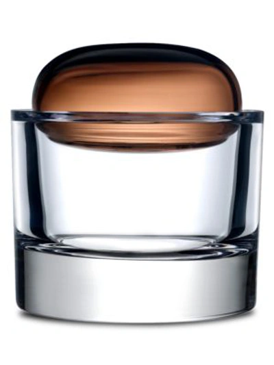 Nude Glass Ecrin Large Glass Lidded Vessel Storage Box In Caramel