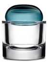 Nude Glass Ecrin Small Glass Lidded Vessel Storage Box In Petroleum