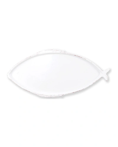 Vietri Melamine Lastra Fish Large Oval Platter, White