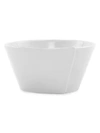 Vietri Lastra White Collection Stacking Cereal Bowl In Light Grey