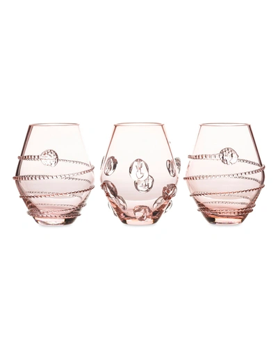 Juliska 3-piece Amalia & Florence Assorted Mini Glass Vases In Pink