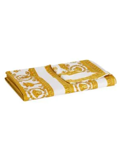 Versace Baroque-print Queen Duvet In White
