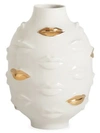 Jonathan Adler Gilded Gala Round Vase In White