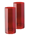 Versace Medusa Lumiere 2-piece Long Drink Glass Set In Red