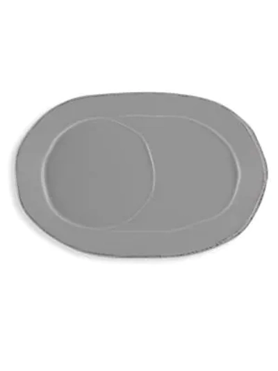 Vietri Lastra Collection Oval Tray In Gray