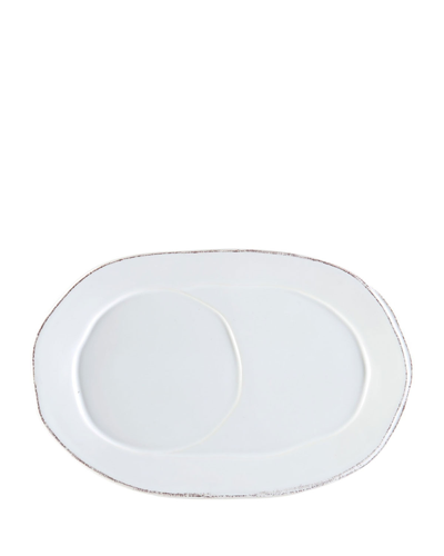 Vietri Lastra Oval Tray In White