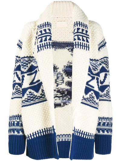 Zadig & Voltaire Emma Wool Blend Tricot Knit Cardigan In White