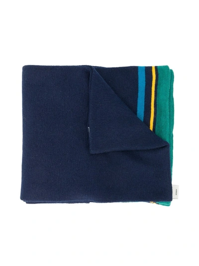Paul Smith Junior Kids' Embroidered Dinosaur Scarf In Blue