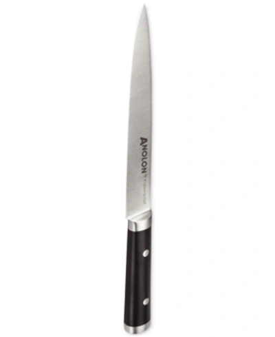 Anolon Cutlery 8" Japanese Stainless Steel Slicer Knife With Sheath In Black