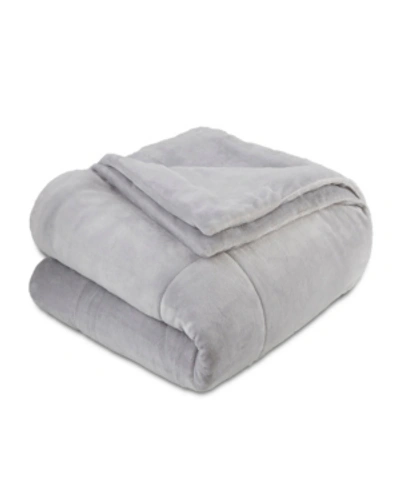 Vellux Luxury Plush Twin Blanket Bedding In Light Grey