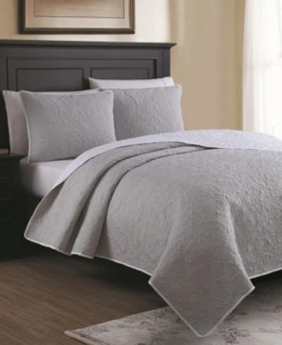 American Home Fashion Estate Marseille Twin 2 Piece Quilt Set In Gray