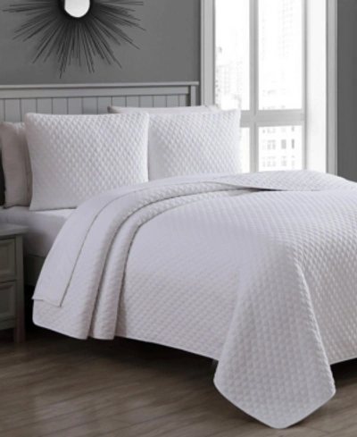 American Home Fashion Estate Fenwick Twin 2 Piece Quilt Set In White