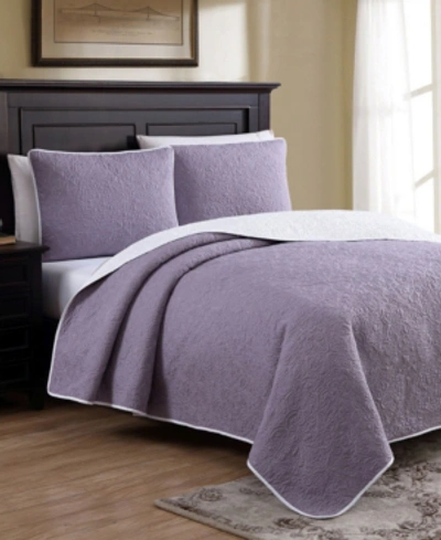 American Home Fashion Estate Marseille Twin 2 Piece Quilt Set In Lilac