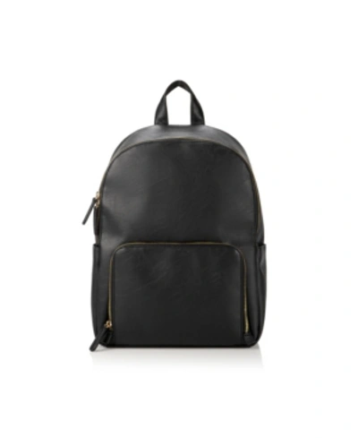 Cathy's Concepts Personalized Vegan Leather Backpack In Black