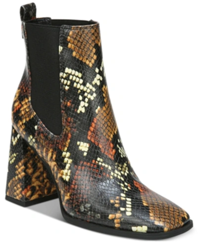 Circus By Sam Edelman Women's Polly Block-heel Chelsea Booties Women's Shoes In Warm Spice Snake Multi