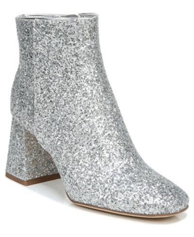 Circus By Sam Edelman Women's Kate Square-toe Booties Women's Shoes In Soft Silver Glitter