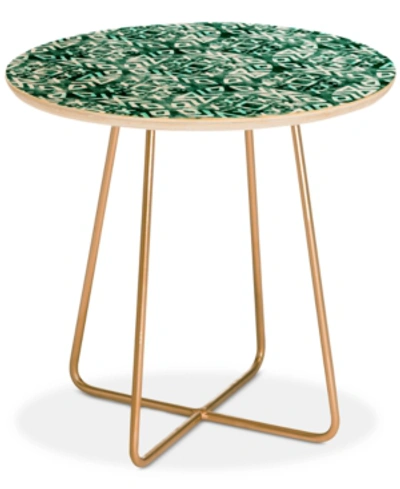 Deny Designs Little Arrow Design Co Modern Moroccan In Emerald Round Side Table In Green