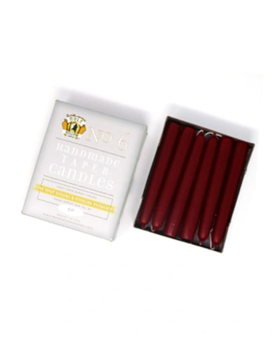 Mole Hollow Candles 6" Taper Candles - Set Of 12 In Burgundy Red