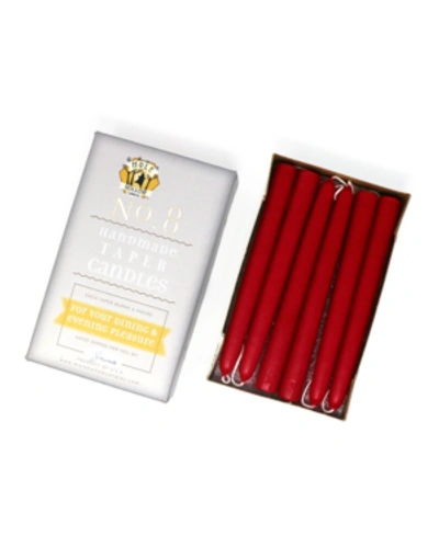 Mole Hollow Candles 8" Taper Candles, Set Of 12 In Sweetheart Red