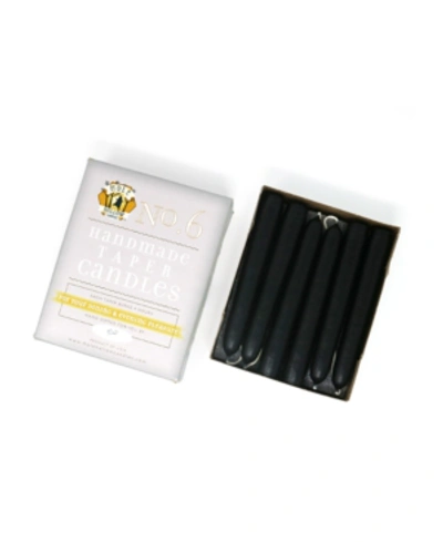 Mole Hollow Candles 6" Taper Candles - Set Of 12 In Solid Black