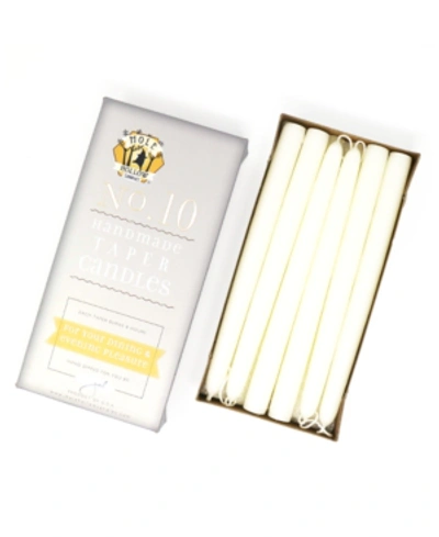 Mole Hollow Candles 10" Taper Candles In Shell White