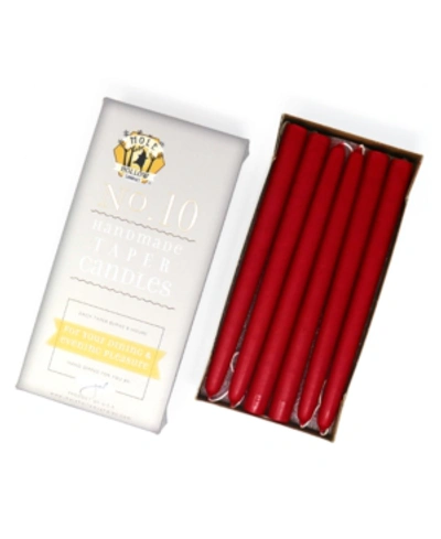Mole Hollow Candles 10" Taper Candles - Set Of 12 In Sweetheart Red