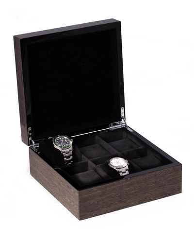 Bey-berk Men's High Lacquered Italian Veneer 6-watch Storage Box In Multi