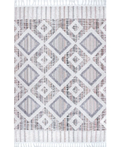 Nuloom Lorden Theola Geometric High-low Pink 6'7" X 9' Area Rug