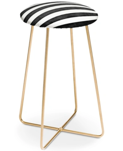 Deny Designs Monika Strigel Farmhouse Shabby Stripes Counter Stool In Black