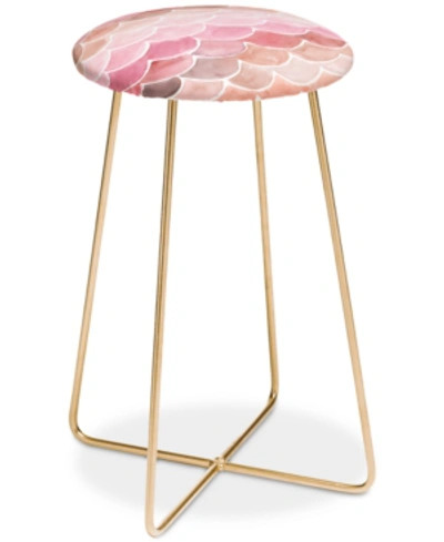 Deny Designs Wonder Forest Pink Mermaid Scales Counter Stool