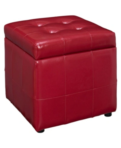 Modway Volt Storage Upholstered Vinyl Ottoman In Red