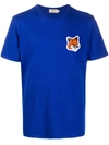 Maison Kitsuné Velvet Fox Head Patch Classic Tee-shirt In Blue