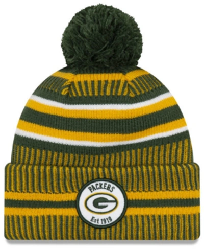 New Era Green Bay Packers 2019 Kids Home Sport Knit In Green/yellow/white