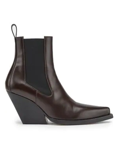 Bottega Veneta Lean Point-toe Leather Chelsea Boots In Fondente