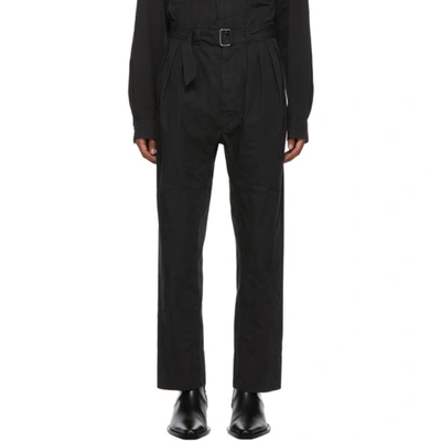 Lemaire Pleated Wide-leg Trousers In 999 Black